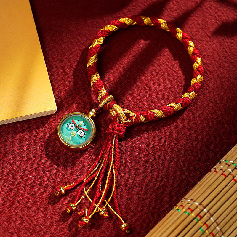The Threshold Mandala-Tibetan dragon scale knot with small thangka