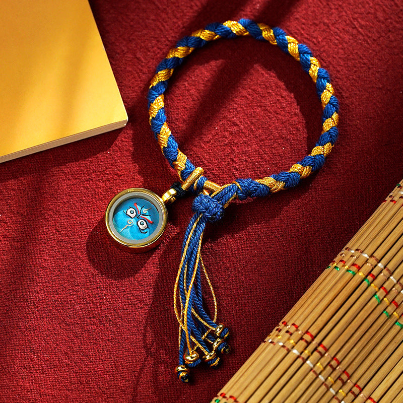 The Threshold Mandala-Tibetan dragon scale knot with small thangka