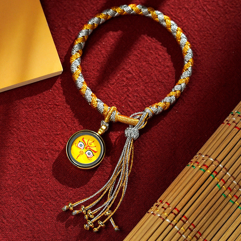 The Threshold Mandala-Tibetan dragon scale knot with small thangka